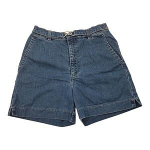 Vintage Gloria Vanderbilt Womens Denim Shorts Silver Knot Belt Accent Size 6